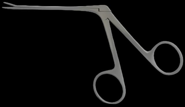 Ear Forceps BR Surgical Hartmann 3-3/8 Inch Length Surgical Grade Stainless Steel NonSterile NonLocking Finger Ring Handle Straight Alligator Jaws with 1 X 2 Teeth