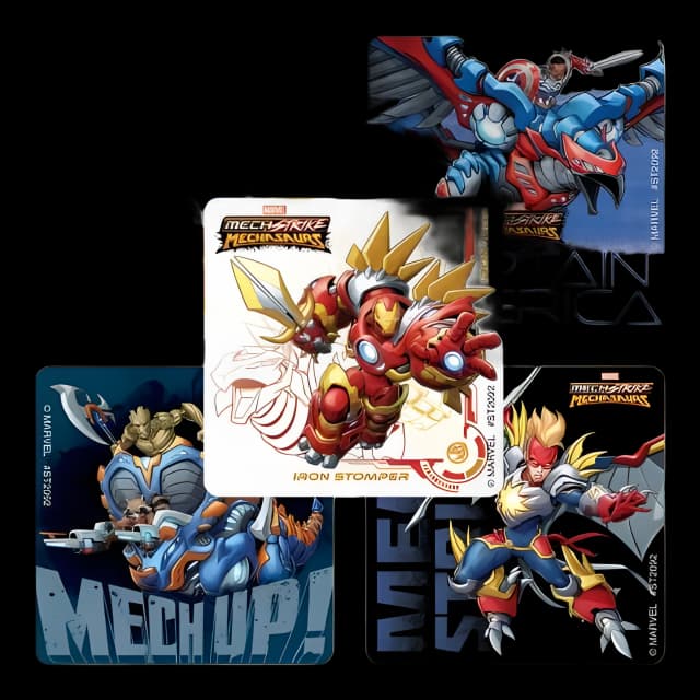 SmileMakers® 100 per Roll Avengers Mech Strike Mechasaurus Sticker 2-1/2 Inch