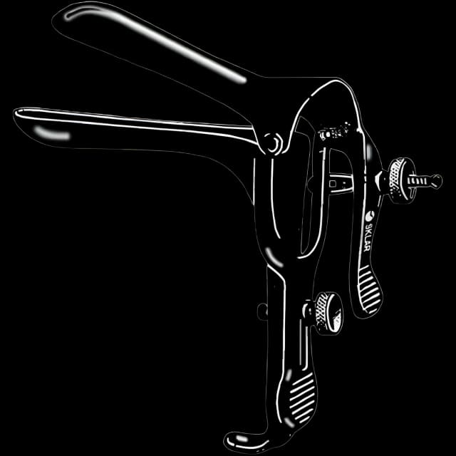 Laser Surgery Vaginal Speculum Sklar Black™ Graves NonSterile OR Grade Coated Stainless Steel X-Large Double Blade Duckbill Reusable Without Light Source Capability