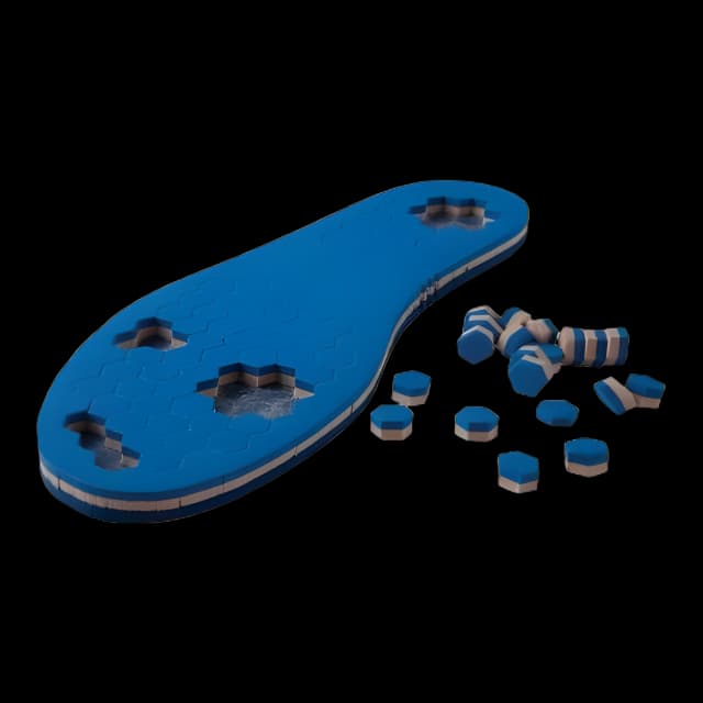 PediFix® PressureOFF® High Protection System 9 Offloading Insole Full Length / Removable Bottom Pegs Large, Right Foot EVA / Poron® Blue / Tan Male 10 to 12 / Female 12 to 14