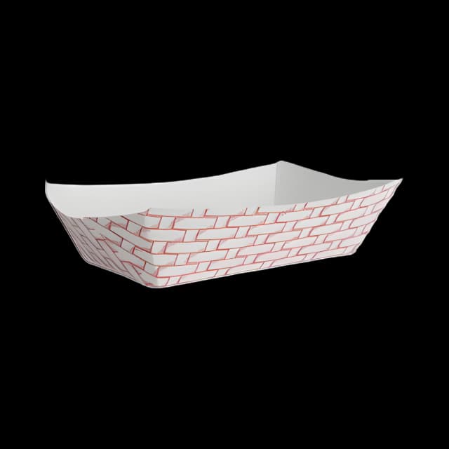 Paper Food Baskets, 5 lb Capacity, Red/White, 500/Carton