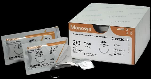 Absorbable Suture with Needle Monosyn® Glyconate HR 37S 1/2 Circle Taper Point Needle Size 3 - 0 Monofilament
