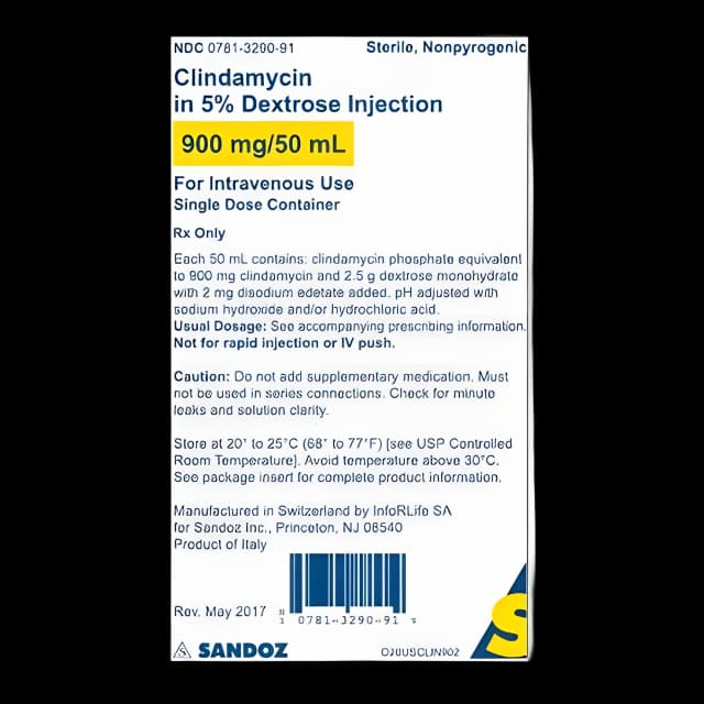 Clindamycin Phosphate / Dextrose 5% 900 mg / 50 mL Injection Flexible Bag 50 mL