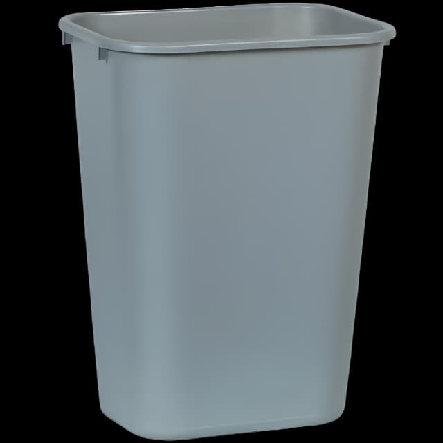 Trash Can Deskside 41-1/4 Quart Rectangular Gray LLDPE Open Top