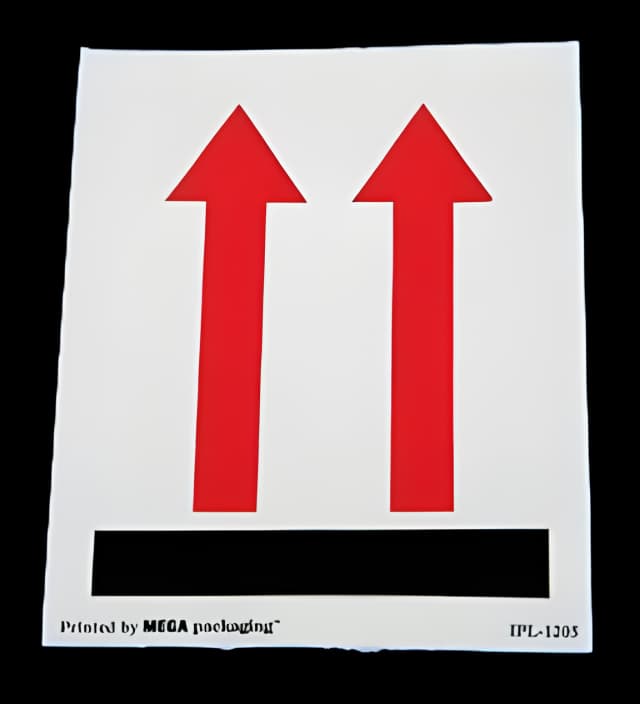 Pre-Printed Label Advisory Label Black / Gray Paper Double Up Arrow Red 3 X 4 Inch