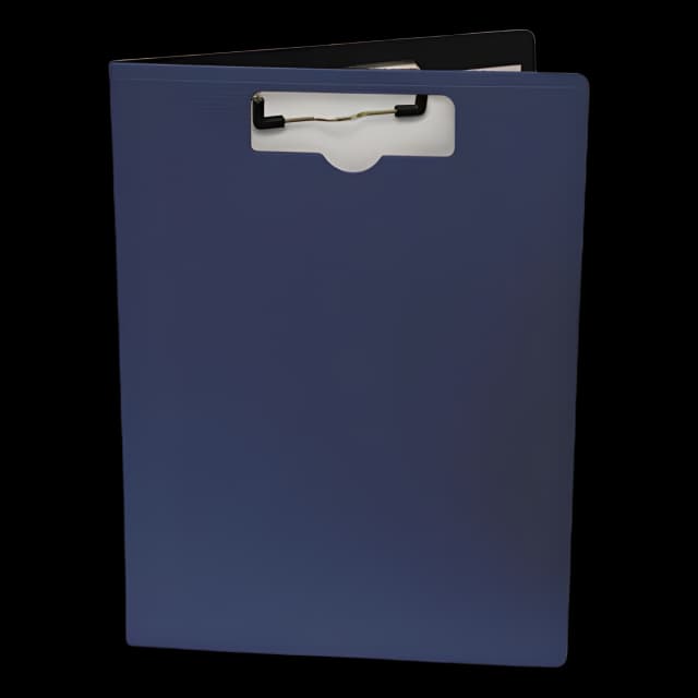 Portfolio Clipboard with Low-Profile Clip, Portrait Orientation, 0.5" Clip Capacity, Holds 8.5 x 11 Sheets, Blue