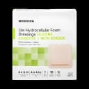 Thin Foam Dressing McKesson Lite 6 X 6 Inch With Border Film Backing Silicone Gel Adhesive Square Sterile