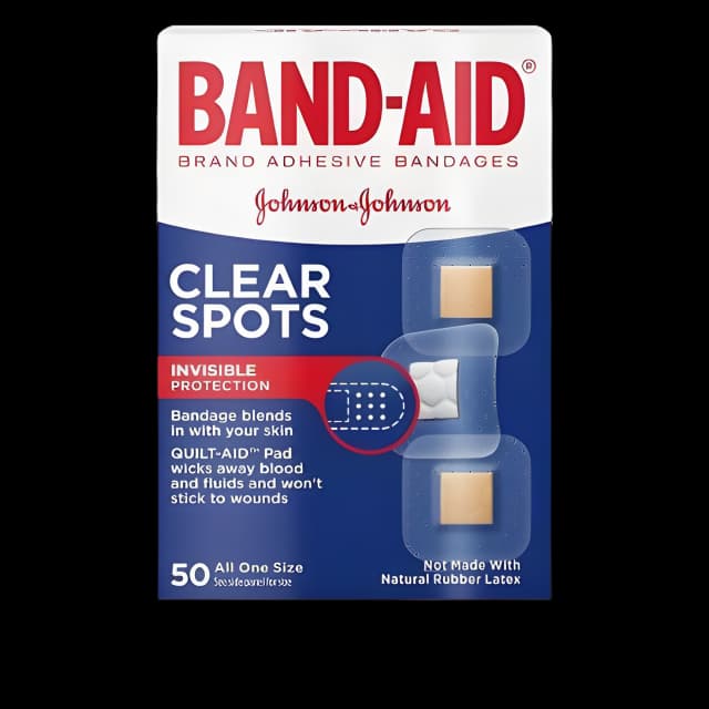 Band-Aid® Clear Square Adhesive Bandage with Antibacterial