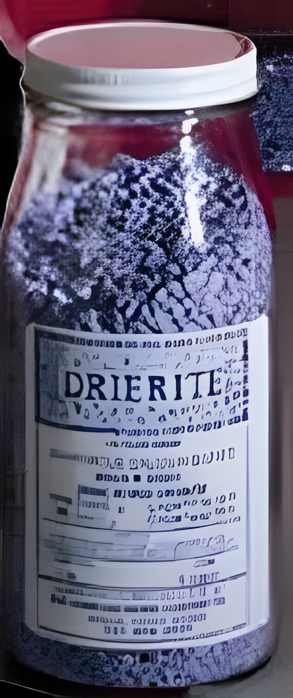 Indicating Absorbent 1 lbs., 98% CaSO4, >2% CoCL2 Molecular Formula, 7646-79-9 CAS, Glass Bottle Packaging