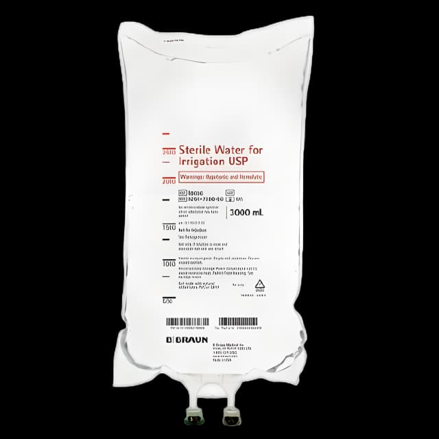 Irrigation Solution Sterile Water for Irrigation Not for Injection Flexible Bag 3,000 mL - R8006