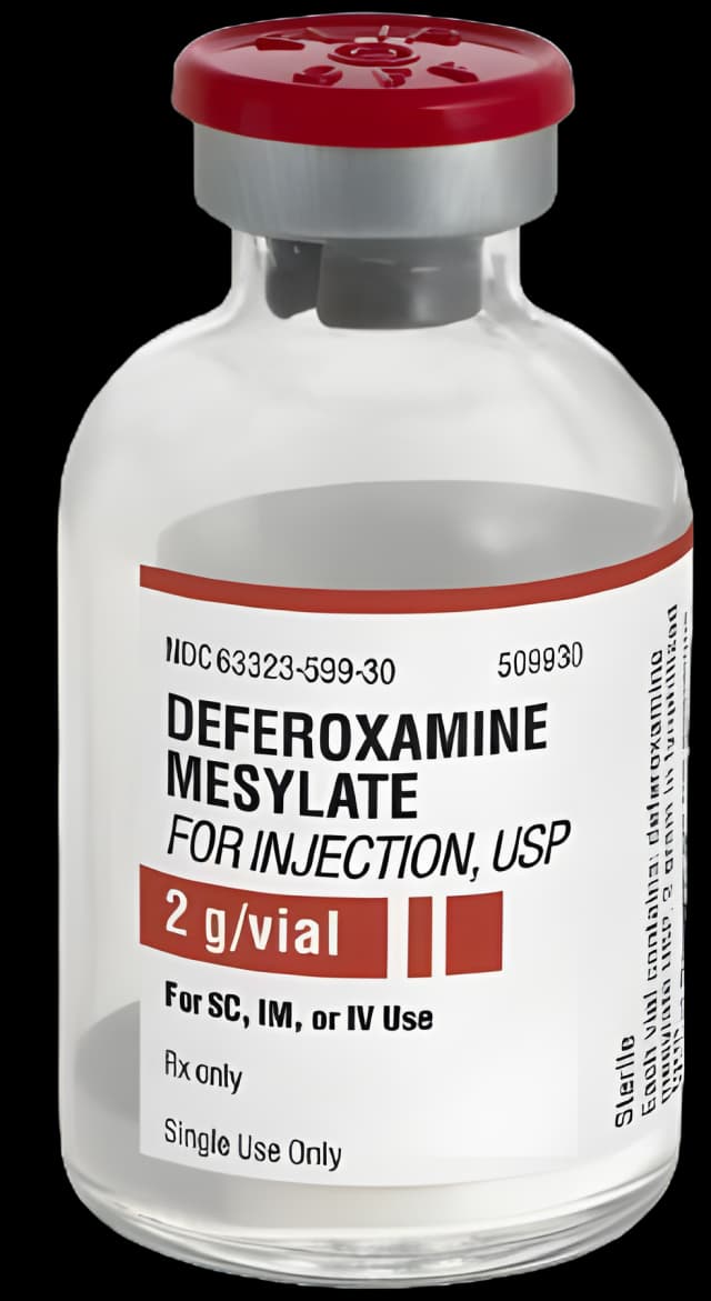 Deferoxamine Mesylate 2 Gram Injection Single-Use Vial