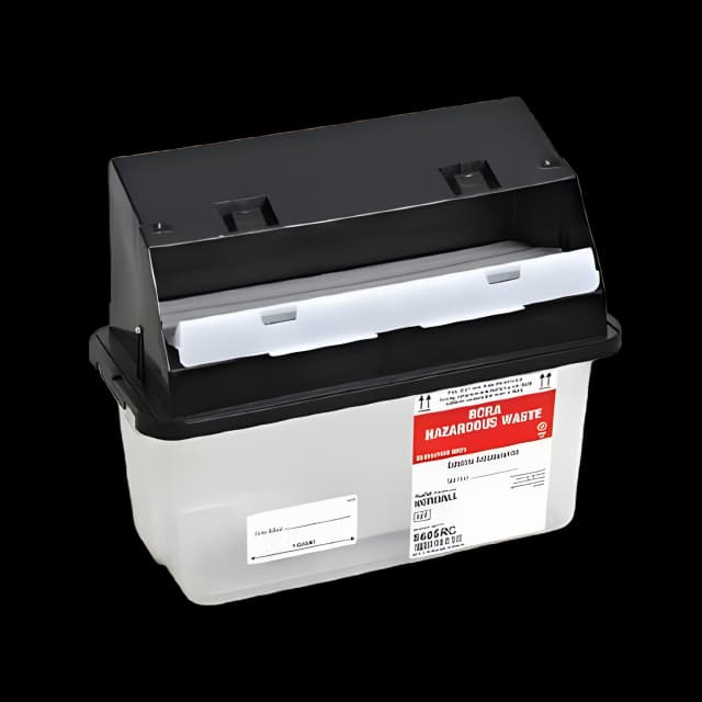 RCRA Waste Container SharpSafety™ Black Base 11 H X 6 D X 13 W Inch Horizontal Entry 1.25 Gallon