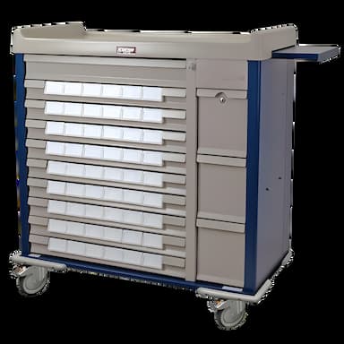 Medication Cart Standard Line Steel 23.5 X 43 X 45.75 Inch Two 4 Inch, Nine 3.25 Inch, Three 9.75 Inch Drawer