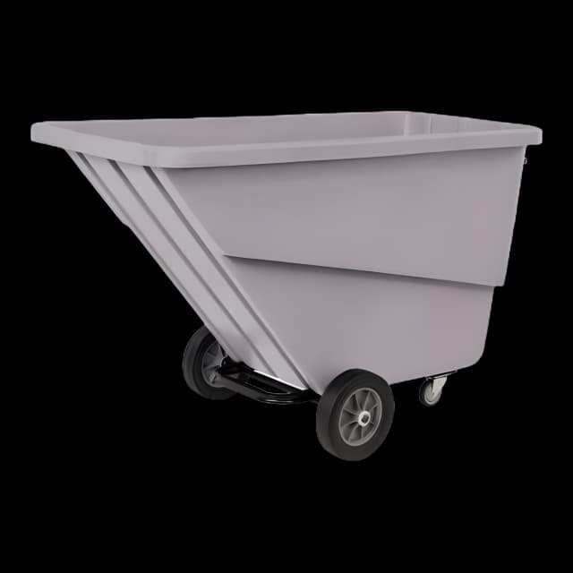 Tilt Truck 12 Inch Front Wheels / 4 Inch Rear Swivel Casters 1000 lb. Capacity Tubular Steel Handle Poly / Steel