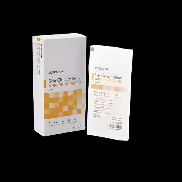Skin Closure Strip McKesson 1/2 X 4 Inch Nonwoven Material Flexible Strip Tan