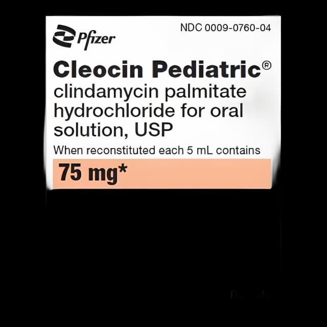 Cleocin Pediatric® Clindamycin Palmitate HCl 75 mg / 5 mL Granules for Solution Bottle 100 mL