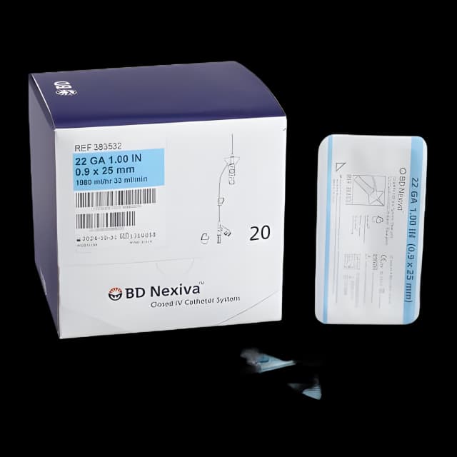 Closed IV Catheter Nexiva™ 22 Gauge 1 Inch Sliding Safety Needle - 383532