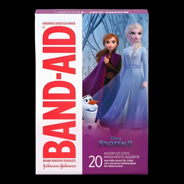 Adhesive Strip Band-Aid® 3/4 X 3 Inch , 5/8 X 2-1/4 Inch Plastic Rectanlge Kid Design (Frozen) Sterile
