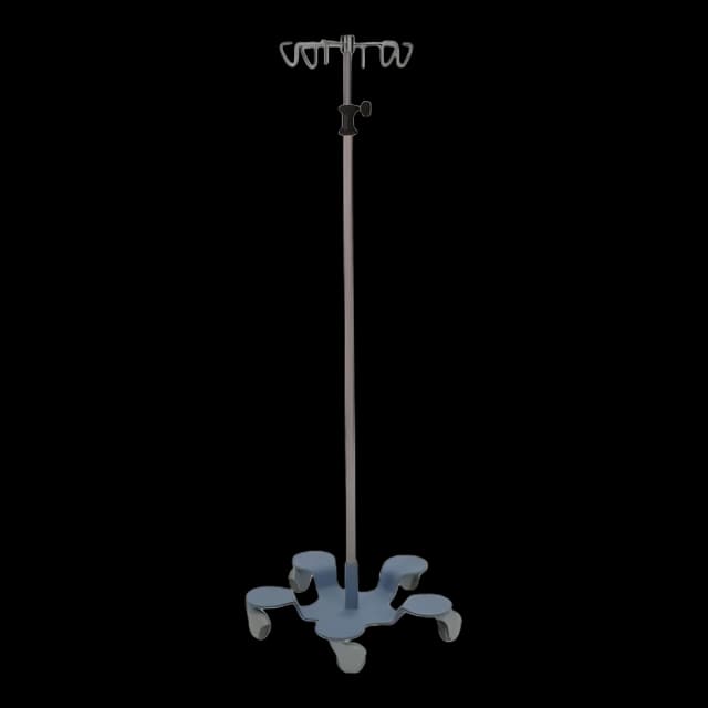 Pump Stand CuVerro™ 6-Hook 5-Legs, 3 Inch Casters, Powder Coated Base