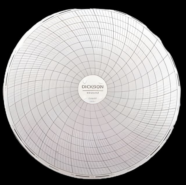 7-Day Temperature Recording Chart Isotemp™ Pressure Sensitive Paper 6 Inch Diameter Black Grid