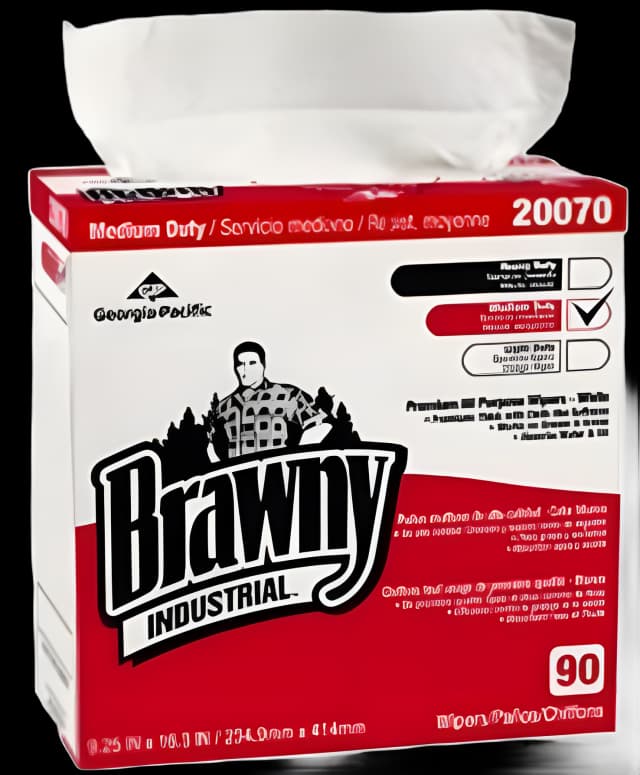 Task Wipe Brawny Industrial® Medium Duty White NonSterile Double Re-Creped 9-1/4 X 16-3/10 Inch Disposable