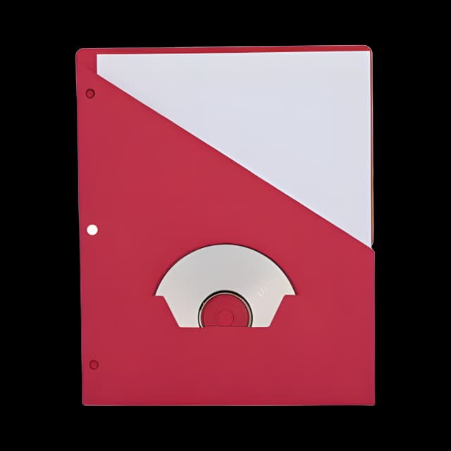 Slash-Cut Pockets for Three-Ring Binders, Jacket, Letter, 11 Pt., 8.5 x 11, Red, 10/Pack