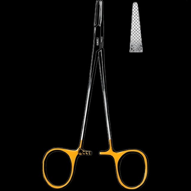 Needle Holder Sklar® TC 5 Inch Length Straight Serrated Tips Finger Ring Handle
