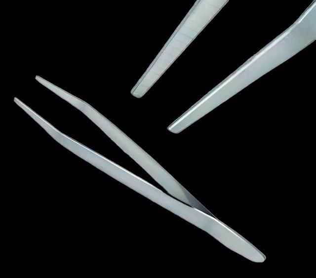 Dissecting Forceps BR Surgical Wishbone 4-1/2 Inch Length Stainless Steel Sterile NonLocking Thumb Handle Straight Grooved Tips