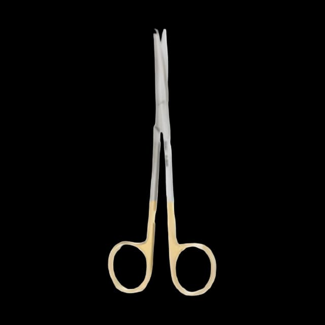 Facelift Scissors Miltex® Kaye 7 Inch Length OR Grade German Stainless Steel / Tungsten Carbide NonSterile Finger Ring Handle Curved Blade Blunt Tip / Blunt Tip