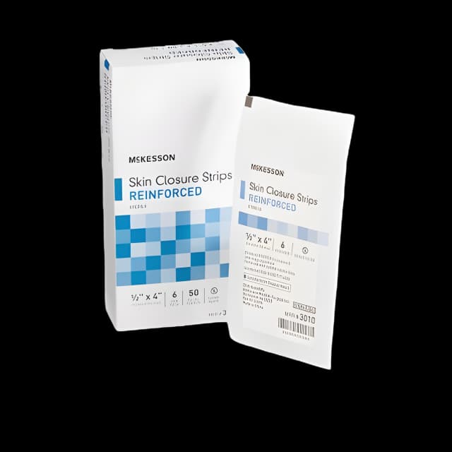 Skin Closure Strip McKesson 1/2 X 4 Inch Nonwoven Material Reinforced Strip White