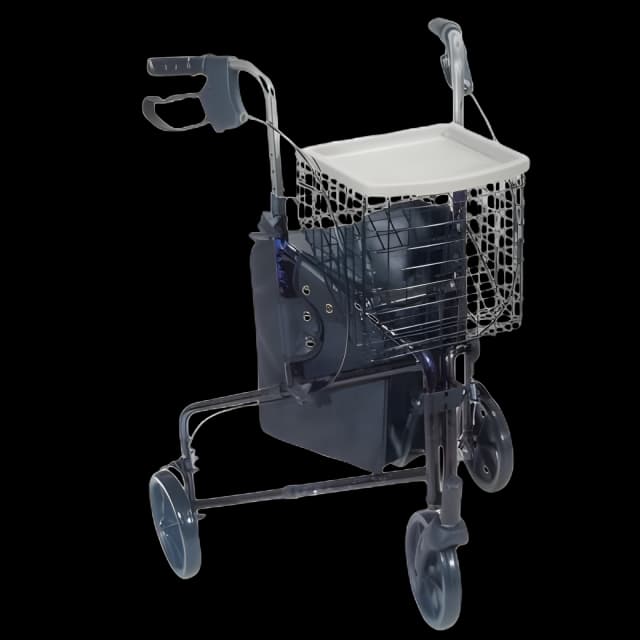 Adjustable 3 Wheel Rollator Walker - Lightweight & Foldable