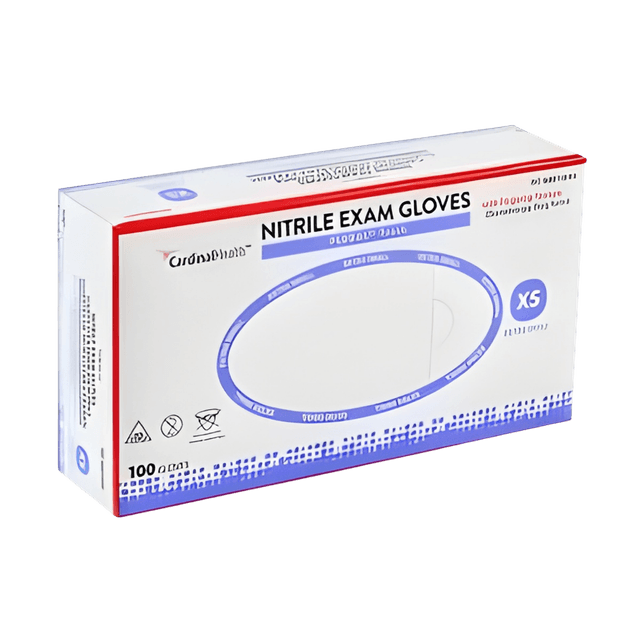 Cardinal Health FLEXAL Touch Nitrile Exam Gloves, Powder-Free, Extra Small, Blue, 3.1 MIL, Chemo Tested, 100 count/bx