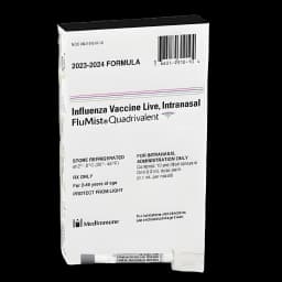 FluMist® Quadrivalent 2023 - 2024 Flu Vaccine 10E6.5 - 7.5 FFU Indicated for People 2 to 49 Years of Age Intranasal Sprayer 0.2 mL