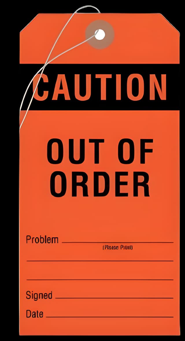 Equipment Tag UAL™ With Caution Black / Red 3-1/8 X 6-1/4 Inch Medium Card Stock