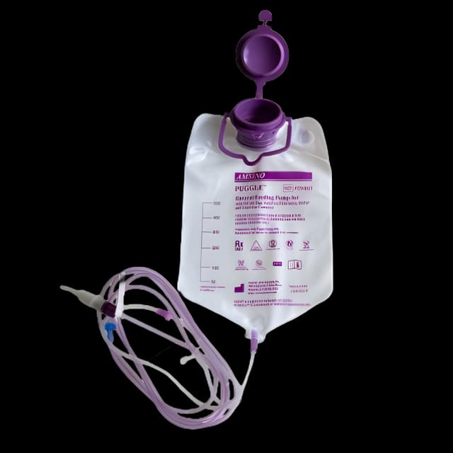 Enteral Feeding Pump Bag Set with ENFit® Connector PUGGLE™ 500 mL Polyvinyl NonSterile ENFit® Connector and Transition Connector