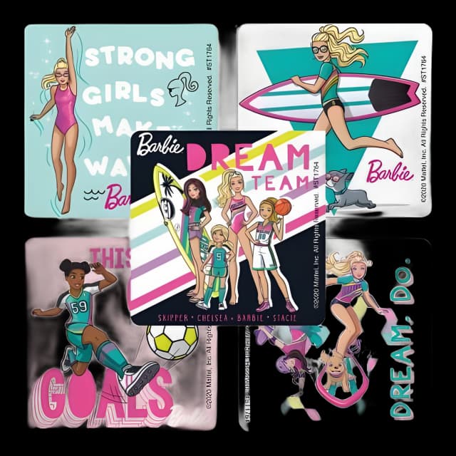 SmileMakers® 100 per Roll Barbie Sports Sticker 2-1/2 Inch