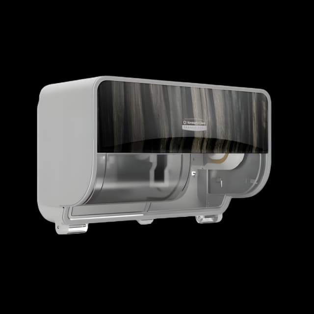 Toilet Tissue Dispenser Kimberly-Clark Professional™ ICON™ Ebony Woodgrain Manual Pull 2 Rolls Wall Mount