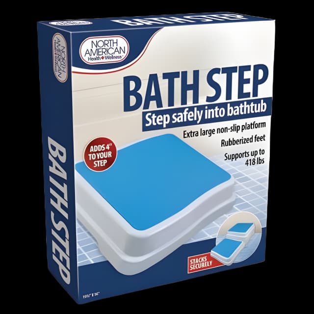 Bath Step Grab Bar IdeaWorks White / Blue Steel