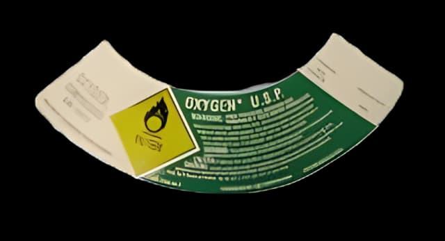 Pre-Printed Label Barkley® Laboratory Use Beige / Green Oxygen Filled Black / White Biohazard