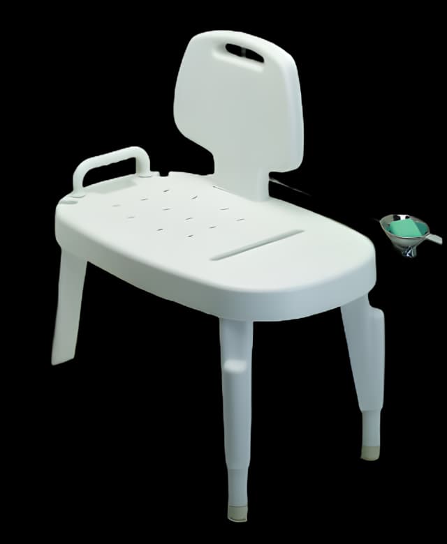 Fabrication Enterprises Bath Transfer Bench Removable Arm Rail 16 to 21 Inch Seat Height 350 lbs. Weight Capacity