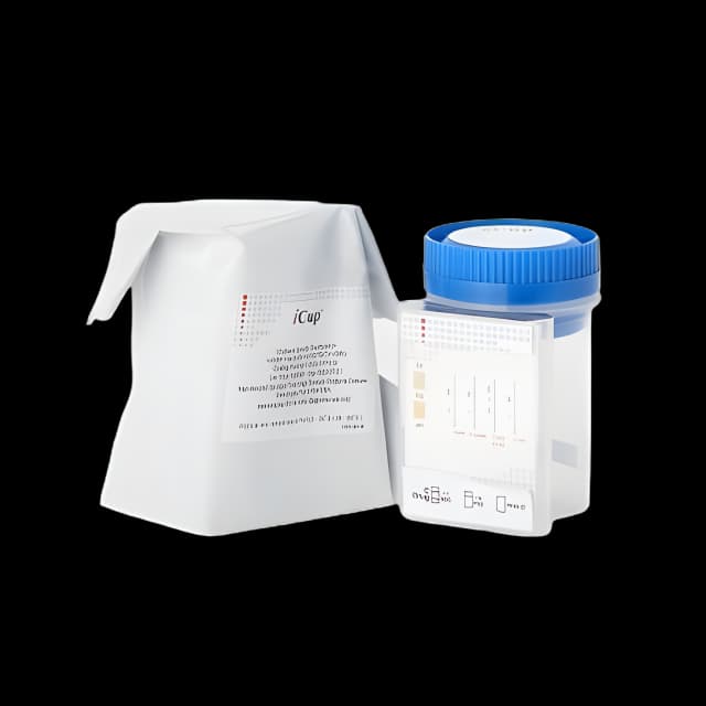 Drugs of Abuse Test Kit iCup® A.D. AMP, COC, mAMP/MET, OPI, THC (OX, pH, SG) 25 Tests CLIA Non-Waived