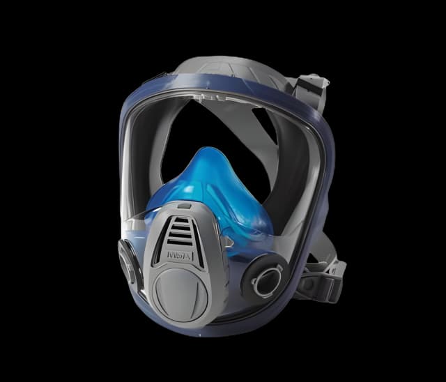 MSA Advantage™ 3000 Reusable Respirator Industrial Full Face Adjustable Head Strap Small Gray / Blue