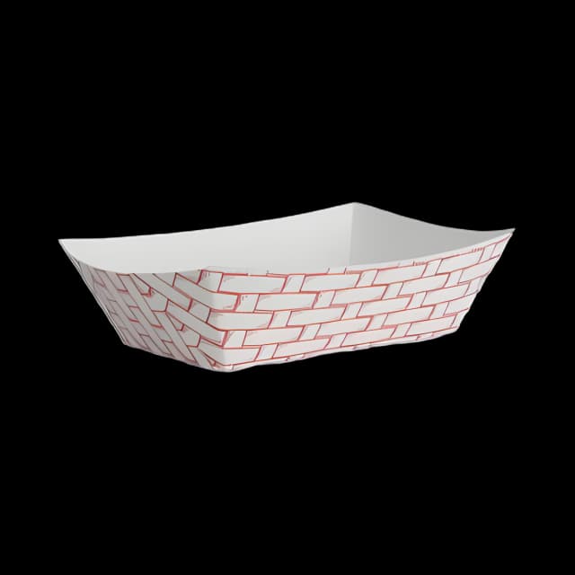 Paper Food Baskets, 3 lb Capacity, Red/White, 500/Carton
