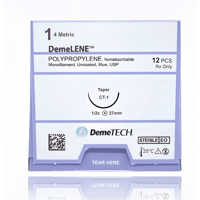 1 DEMETECH DEMELENE POLYPROPYLENE BLUE 30" CT-1 TAPER - MONOFILAMENT, NON-ABSORBABLE, POLYPROPYLENE, SUTURE, SYNTHETIC