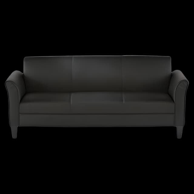 Alera Reception Lounge Furniture, 3-Cushion Sofa, 77w x 31.5d x 32h, Black