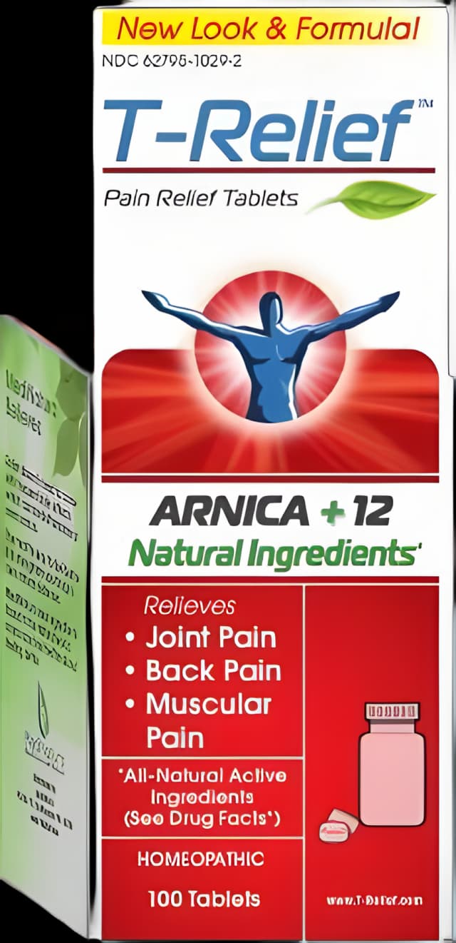 Pain Relief T-Relief™ 3X - 3X Strength Aconitum Napellus / Arnica Montana Tablet 100 per Bottle