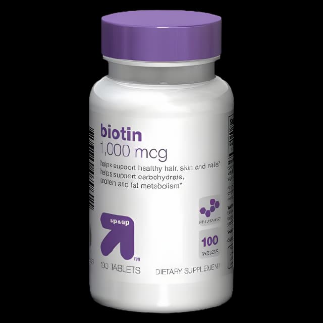 Biotin Supplement Up&Up Vitamin B7 1000 mcg Strength Tablet 100 per Bottle