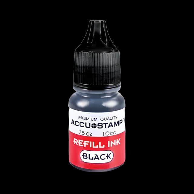 ACCU-STAMP Gel Ink Refill, 0.35 oz Bottle, Black