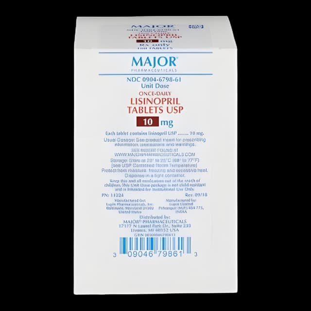 Lisinopril 10mg Tablets by Major Pharmaceuticals - 100 Pack