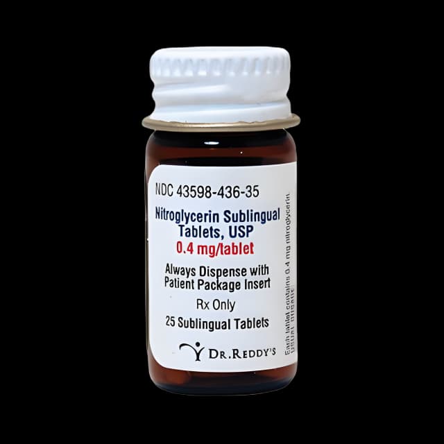Nitrostat® Nitroglycerin 0.4 mg Tablet Bottle 25 Tablets - 1015900